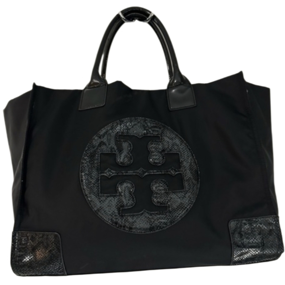 Tory Burch Ella Tote bag in Black Snake Print - Picture 7 of 11